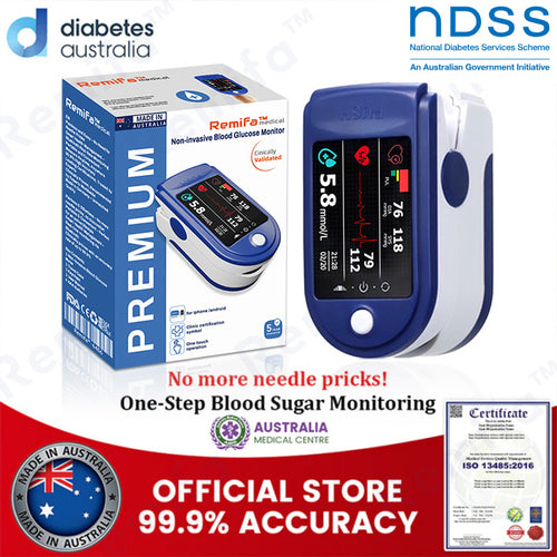 Official Store: 𝐑𝐞𝐦𝐢𝐟𝐚™ Non-Invasive Blood Glucose Monitor🔬99.9% Accurate✅Certified by Diabetes Australia🔋Includes Travel Case, Battery & Strap