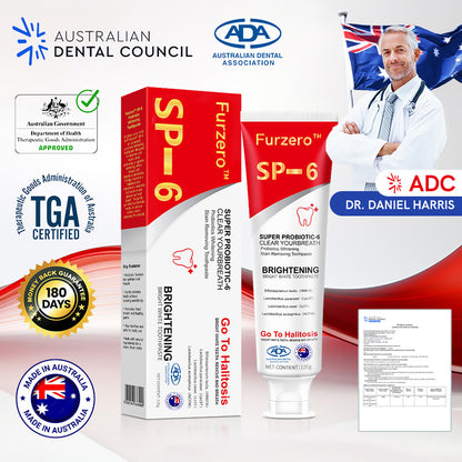 Furzero™ Aussie SP-6 Probiotic Ultra Whitening Toothpaste🦷👨‍⚕️Recommendation(✅ADC-CERTIFIED)