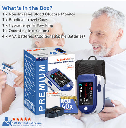 Official Store: 𝐑𝐞𝐦𝐢𝐟𝐚™ 𝐍𝐨𝐧-𝐈𝐧𝐯𝐚𝐬𝐢𝐯𝐞 𝐆𝐥𝐮𝐜𝐨𝐬𝐞 𝐌𝐨𝐧𝐢𝐭𝐨𝐫🏅Clinical Precision ✅DA Approved🔋Comes with Travel Case, Battery, and Strap