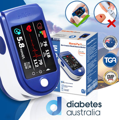 Official Store: 𝐑𝐞𝐦𝐢𝐟𝐚™ 𝐍𝐨𝐧-𝐈𝐧𝐯𝐚𝐬𝐢𝐯𝐞 𝐆𝐥𝐮𝐜𝐨𝐬𝐞 𝐌𝐨𝐧𝐢𝐭𝐨𝐫🏅Clinical Precision ✅DA Approved🔋Comes with Travel Case, Battery, and Strap