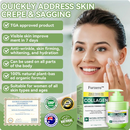 ✅TGA Certified Furzero™ Australian Collagen Peptide Firming Cream (Around the eyes, forehead, and laugh lines)