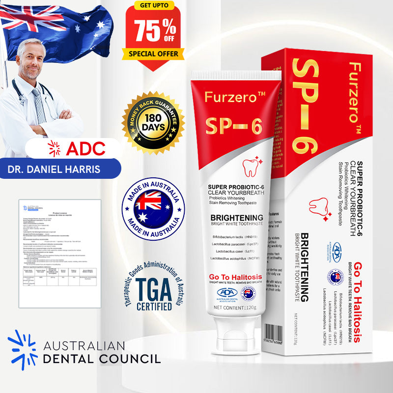 Furzero™ Aussie SP-6 Probiotic Ultra Whitening Toothpaste🪥👨‍⚕️Recommendation